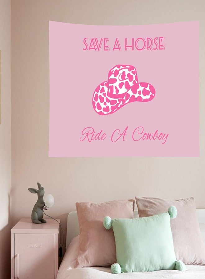 TUGCAY Save A Horse Ride A Cowboy Tapestry Pink Tapestry Funny Western Cowgirl Hat Tapestries Wall Hanging for Teen Girl Women Bedroom College Dorm Living Room Aesthetic Decoration(39.4x59.1 Inch) - Image 5